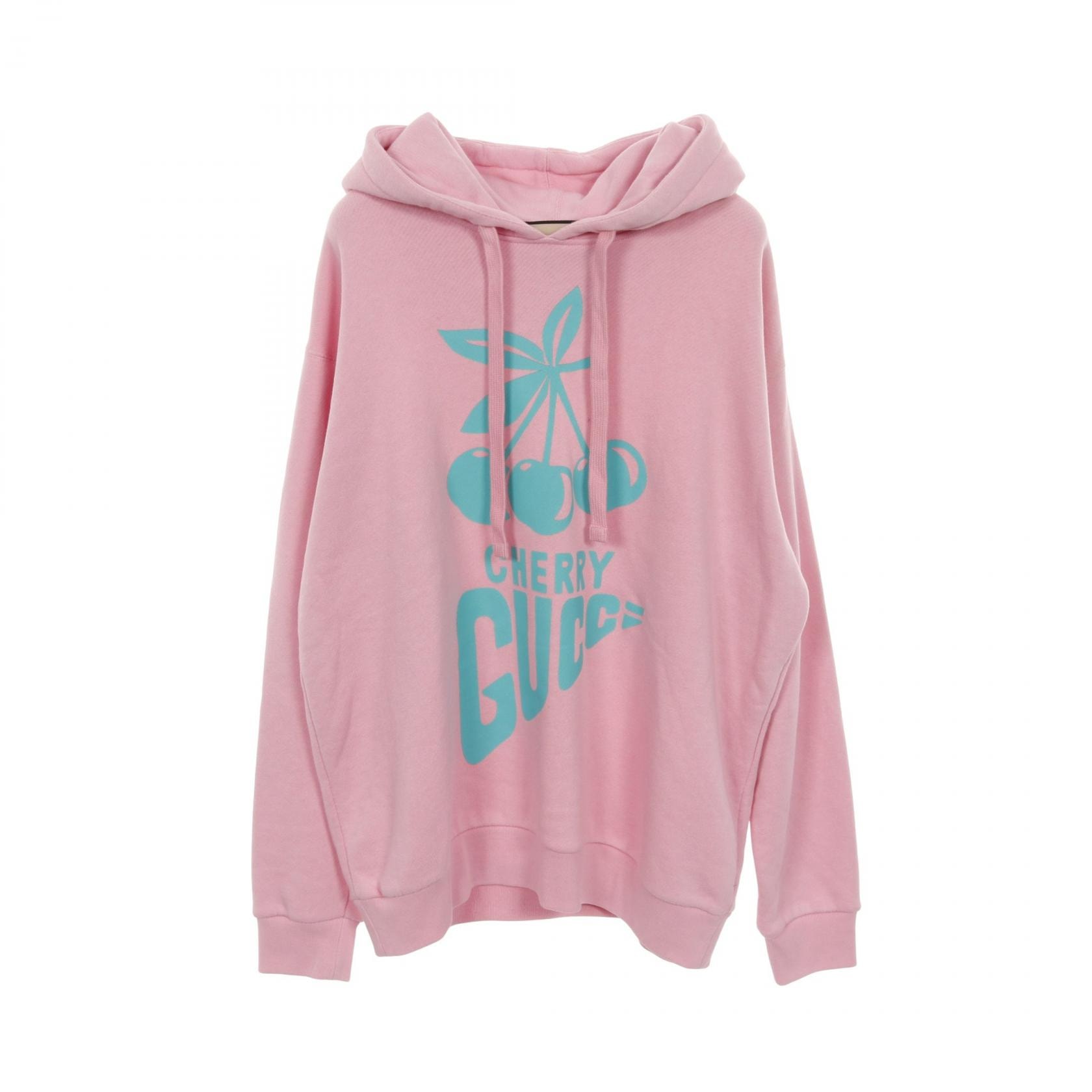 グッチ GUCCI CHERRY GUCCI パーカー 衣料品 トップス コットン メンズ ピンク系 / ブルー系 【中古】