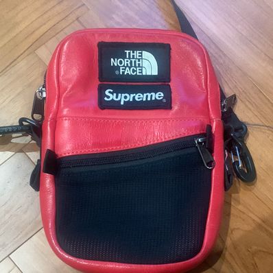 Supreme x The North Face Leather Shoulder Bag "Red"