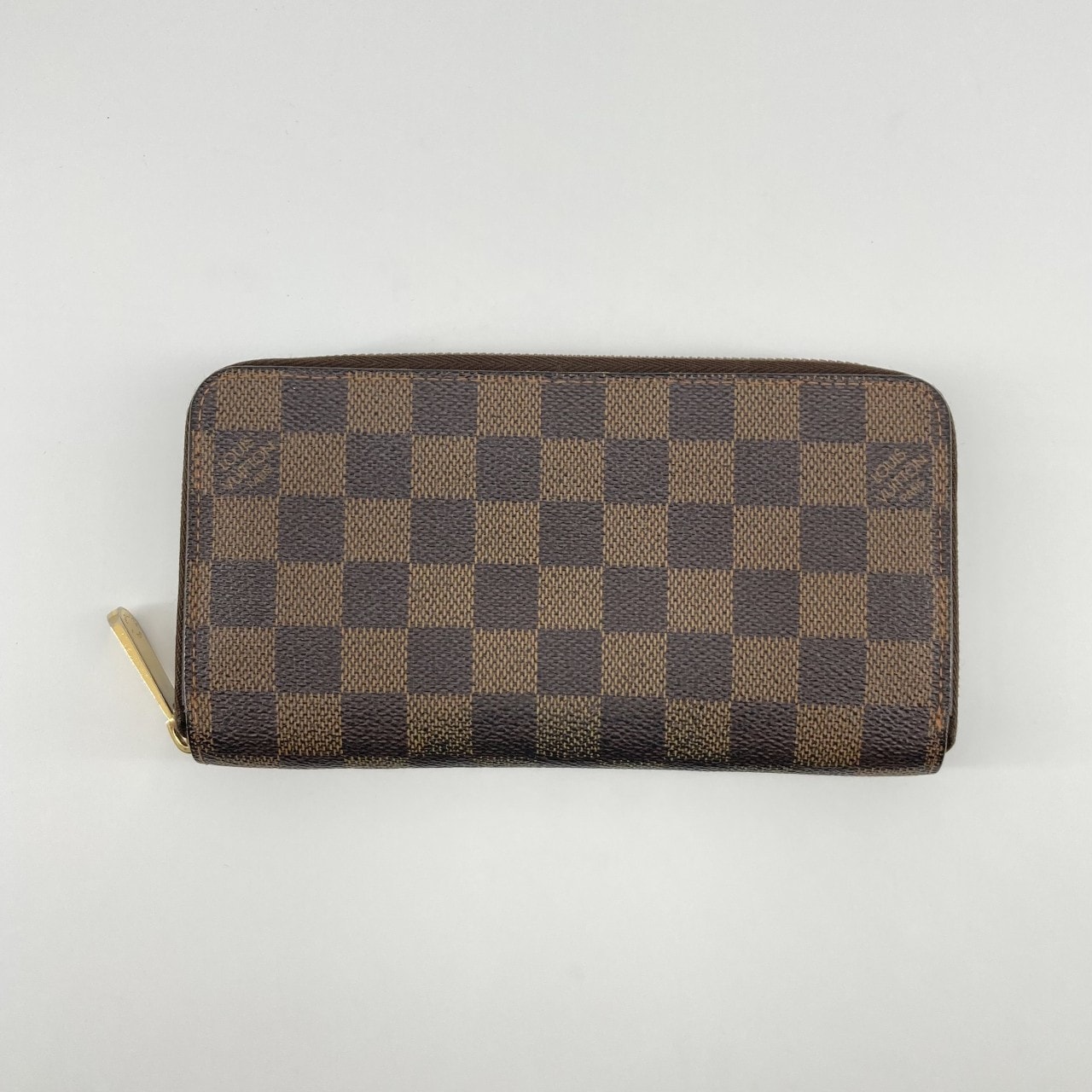 LOUIS VUITTON(ルイ・ヴィトン) ダミエ エベヌ ジッピーウォレット PVCコーティングキャンバス  / グレインレザー N60015 長財布 ダークブラウン×モカベージュ