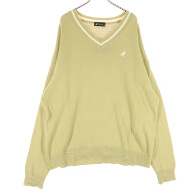 KANGOL カンゴール 長袖 Vネック コットン ニット XL ベージュ