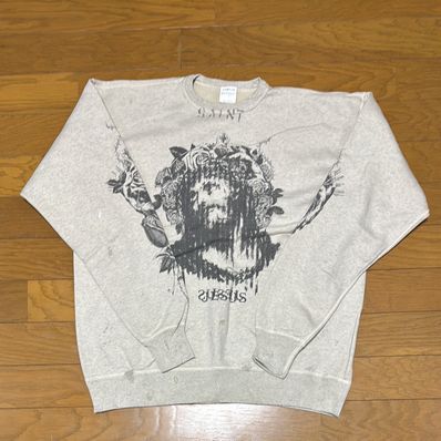SAINT Mxxxxxx x Kosuke Kawamura SWEAT SHIRT JESUS "Grey"