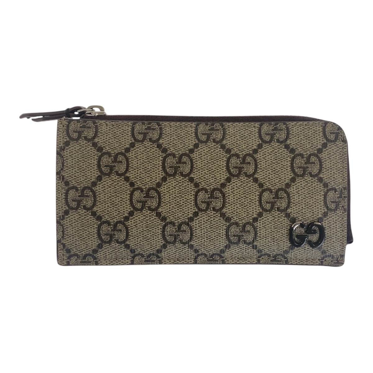 GUCCI グッチ GGディテール ベージュ ブラウン シルバー金具 GGスプリームキャンバス カードケース コインケース 男女兼用 506418 【中古】