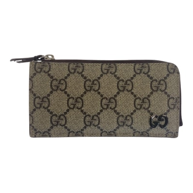 GUCCI グッチ GGディテール ベージュ ブラウン シルバー金具 GGスプリームキャンバス カードケース コインケース 男女兼用 506418 【中古】