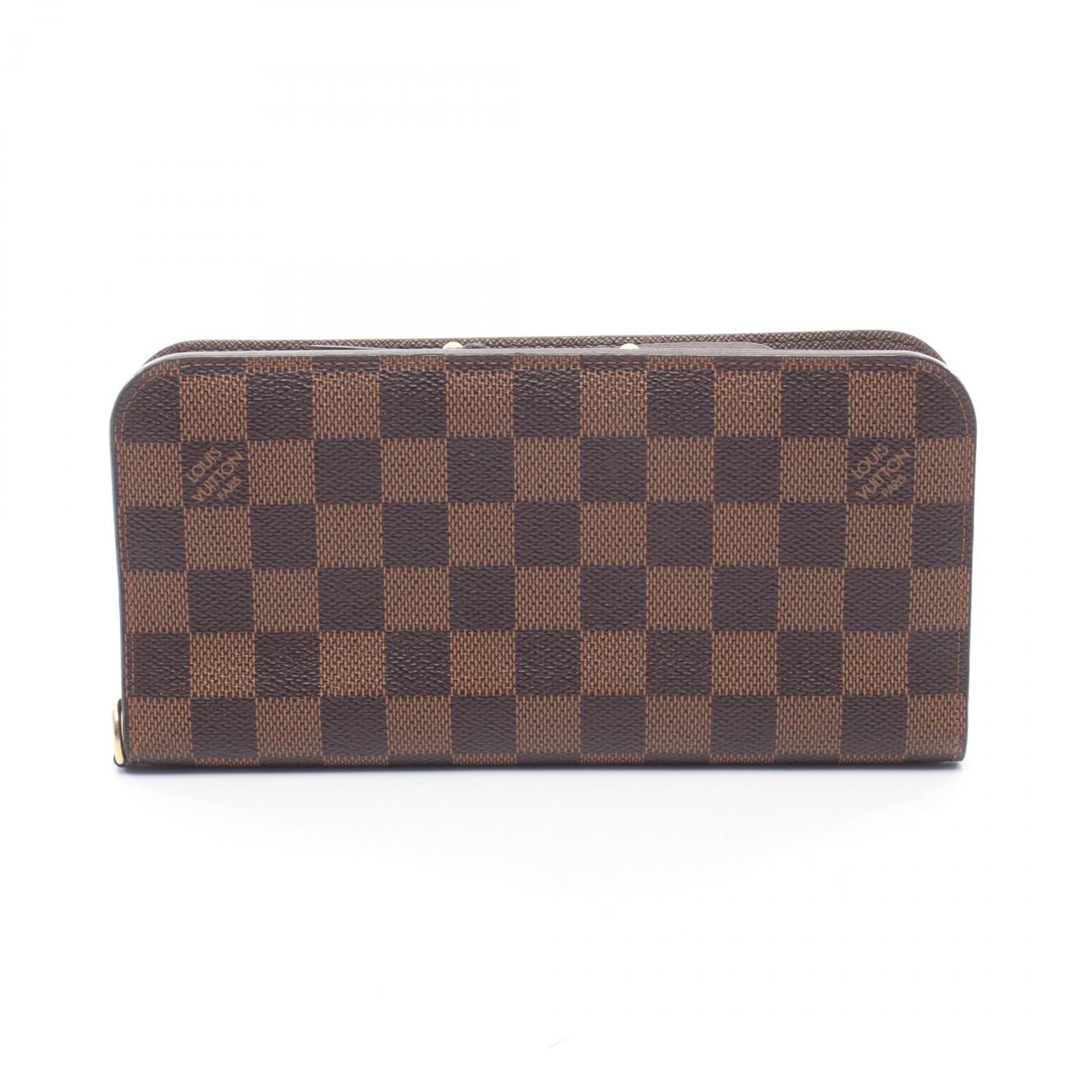 ルイ・ヴィトン LOUIS VUITTON ポルトフォイユ アンソリット 二つ折り長財布 財布 キャンバス PVC ダミエ エベヌ レディース ブラウン系 N63071 【中古】