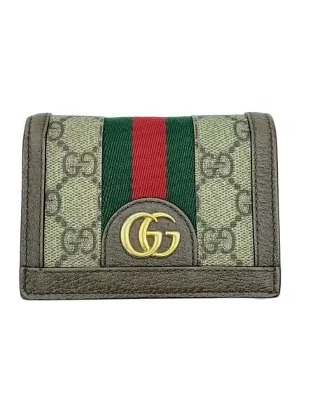 GUCCI GG Supreme Ophidia GG Card Case Wallet "Beige/Ebony"