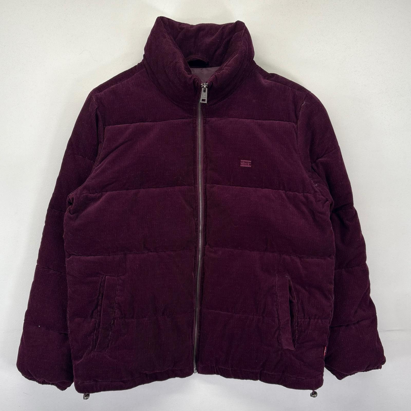 古着 リーバイス Levi's ジャケット コーデュロイ ワンポイントロゴ刺繍 中綿 ドローコード M レッド系 レディース