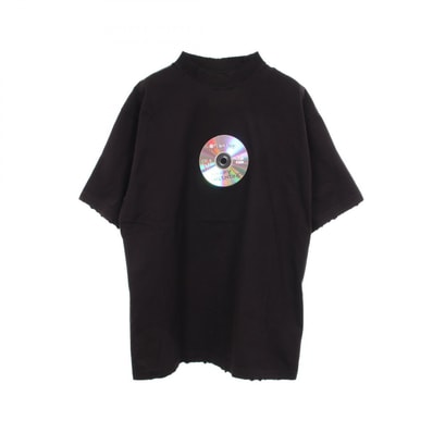 バレンシアガ BALENCIAGA Valentine CD 半袖Tシャツ 衣料品 トップス コットン メンズ レディース ブラック系 【中古】