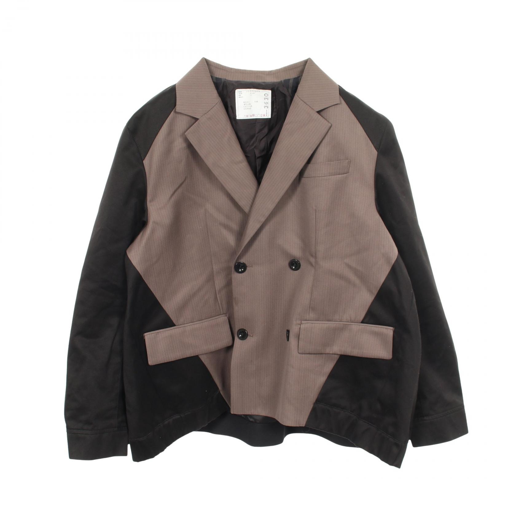 サカイ Sacai Doeskin Mix Jacket テーラードジャケット 衣料品 アウター ウール メンズ ブラック系 / グレー系 【中古】