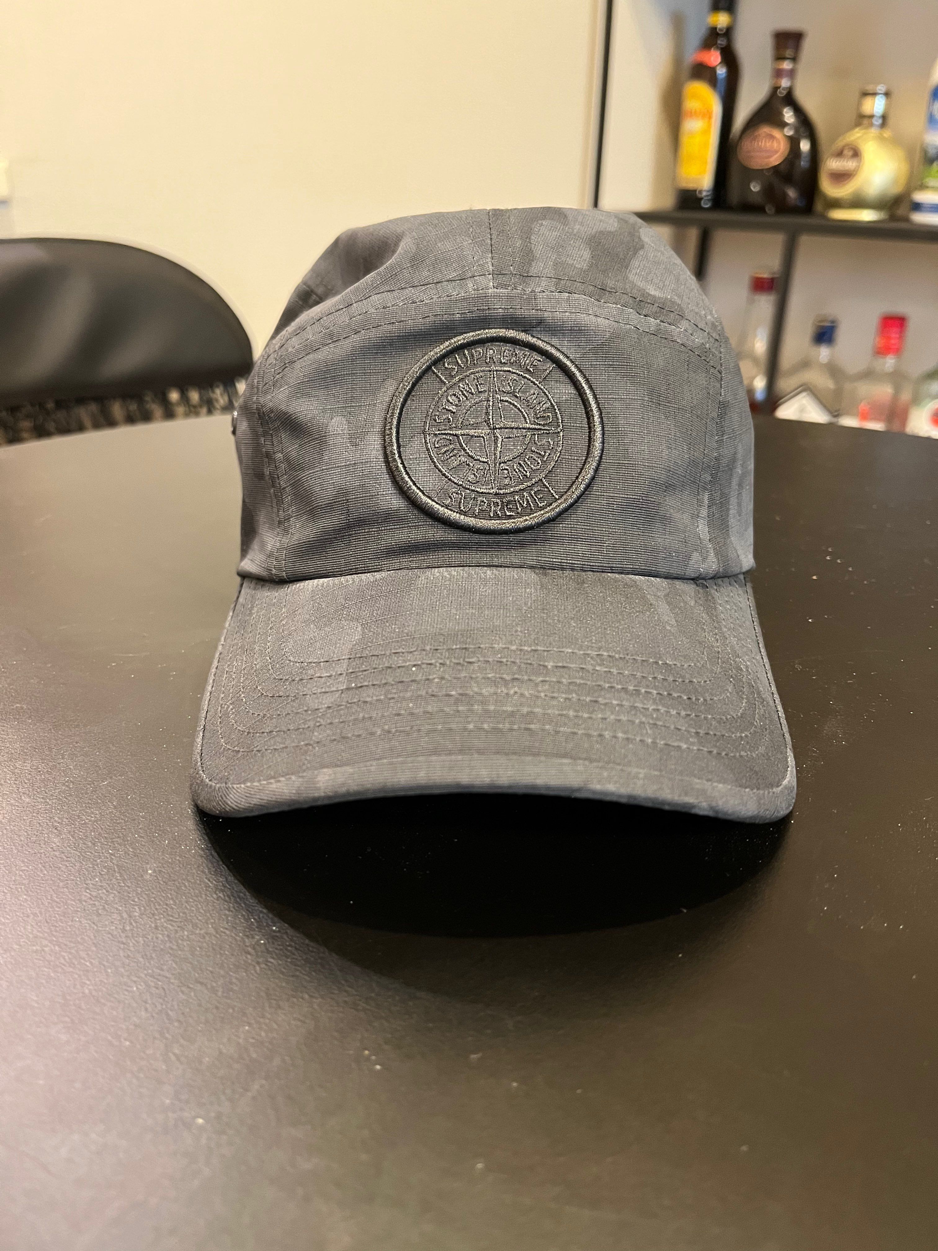 Supreme / Stone Island Reactive Ice Camo Ripstop Camp Cap "Black"
