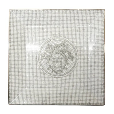 HERMES エルメス 皿 プチカレ No3 モザイク 24 皿 15cm プラチナ ポーセリン(陶器) 新品
