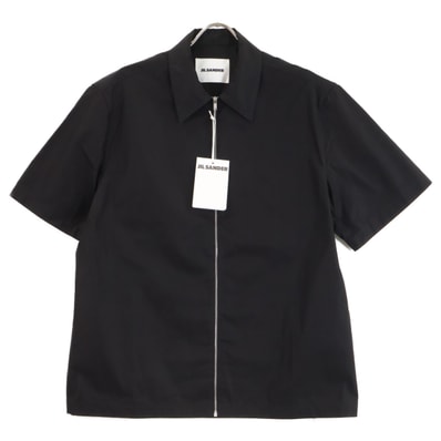 ジルサンダー 【新品同様/国内正規/26年製】J22DL0355 SHIRT コットン フロントジップ 半袖シャツ 48