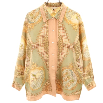 Burberrys バーバリーズ 90s オールド 総柄 長袖 シャツ 15 オリーブ