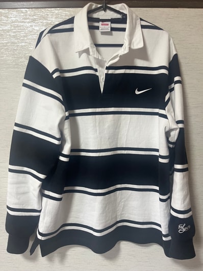 Supreme x Nike Stripe Rugby "Black" HF9641-010