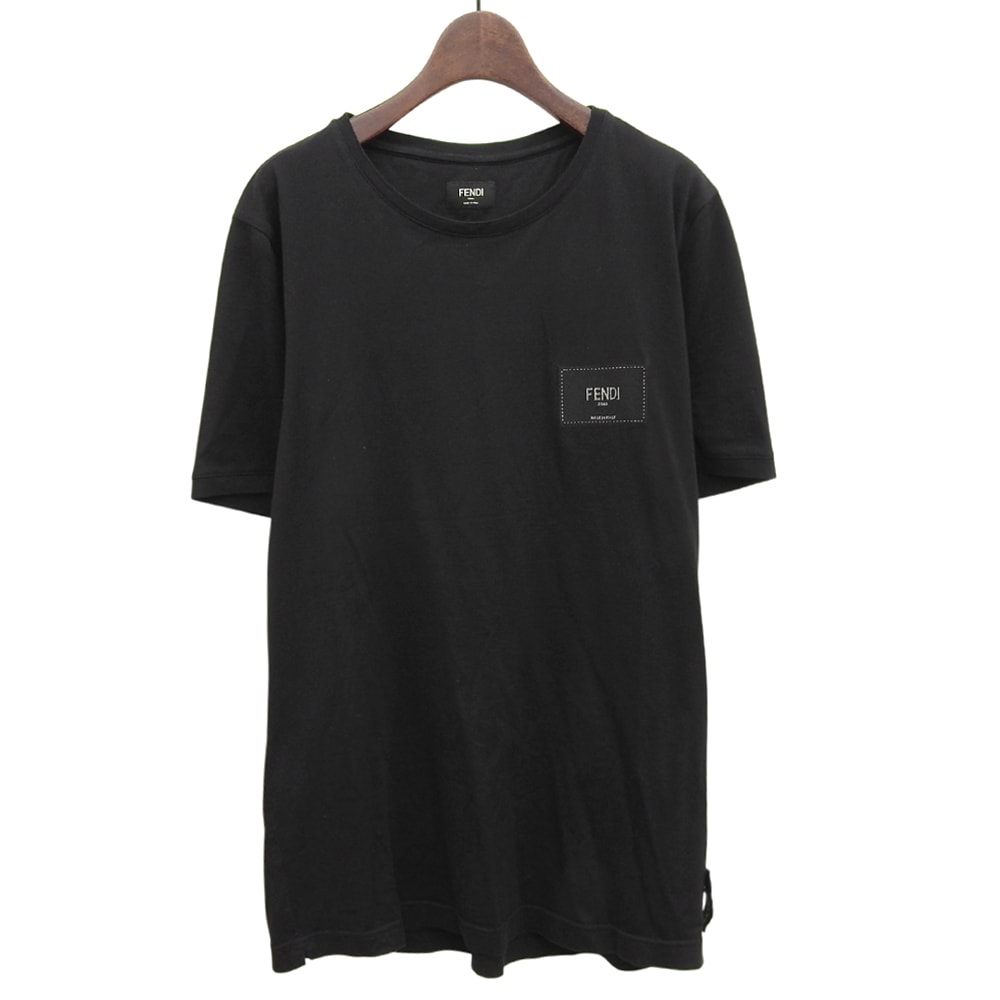 フェンディ Tシャツ トップス メンズ ブラック XL FY0894A9RL 23年製 XL