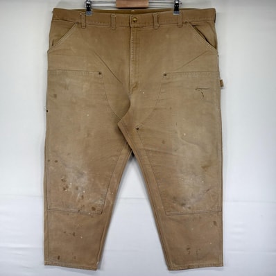 古着 カーハート Carhartt ダック パンツ ダックワークパンツ ペインター ダブルニー 大きいサイズ ベージュ系 メンズ