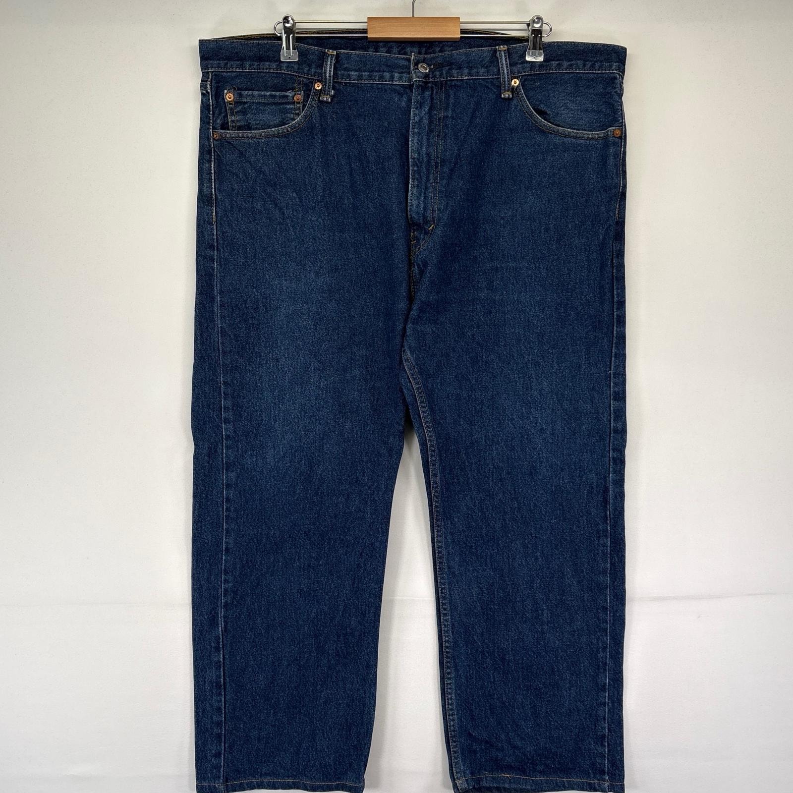 古着 リーバイス Levi's デニム パンツ ストレート ジーパン 5ポケット 大きいサイズ w42 L30  ブルー系 メンズ