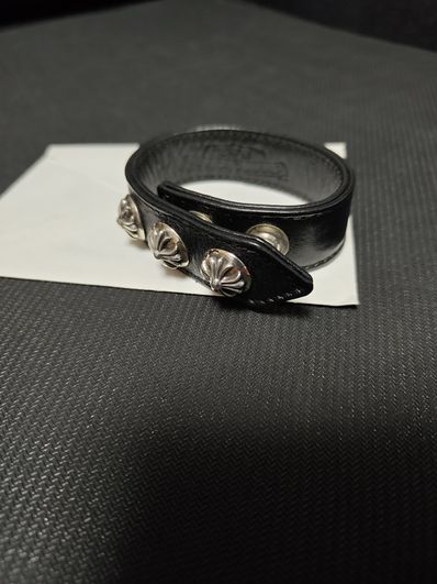 Chrome Hearts 3 Button 2 Snap Bracelet Cross "Black"