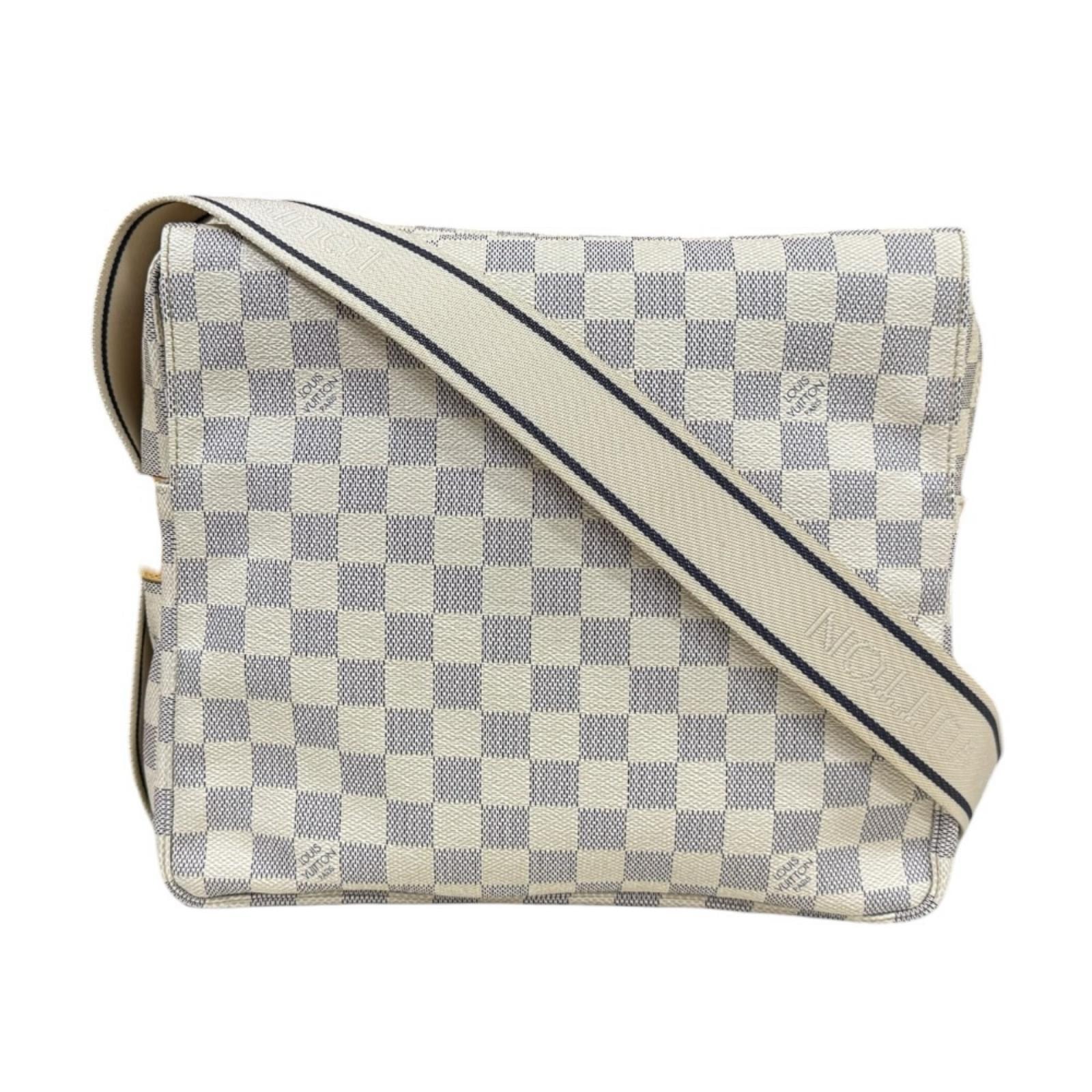 ルイヴィトン ナヴィグリオ ダミエアズール ショルダーバッグ ダミエアズールキャンバス N51189 ホワイト メンズ LOUIS VUITTON  中古