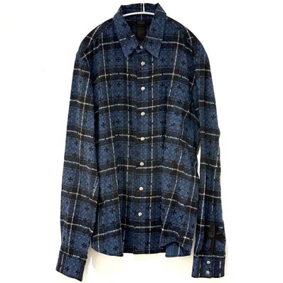 Chrome Hearts Loose End Cross Patch Cross Pattern Check L/S Shirt "Black/Silver"