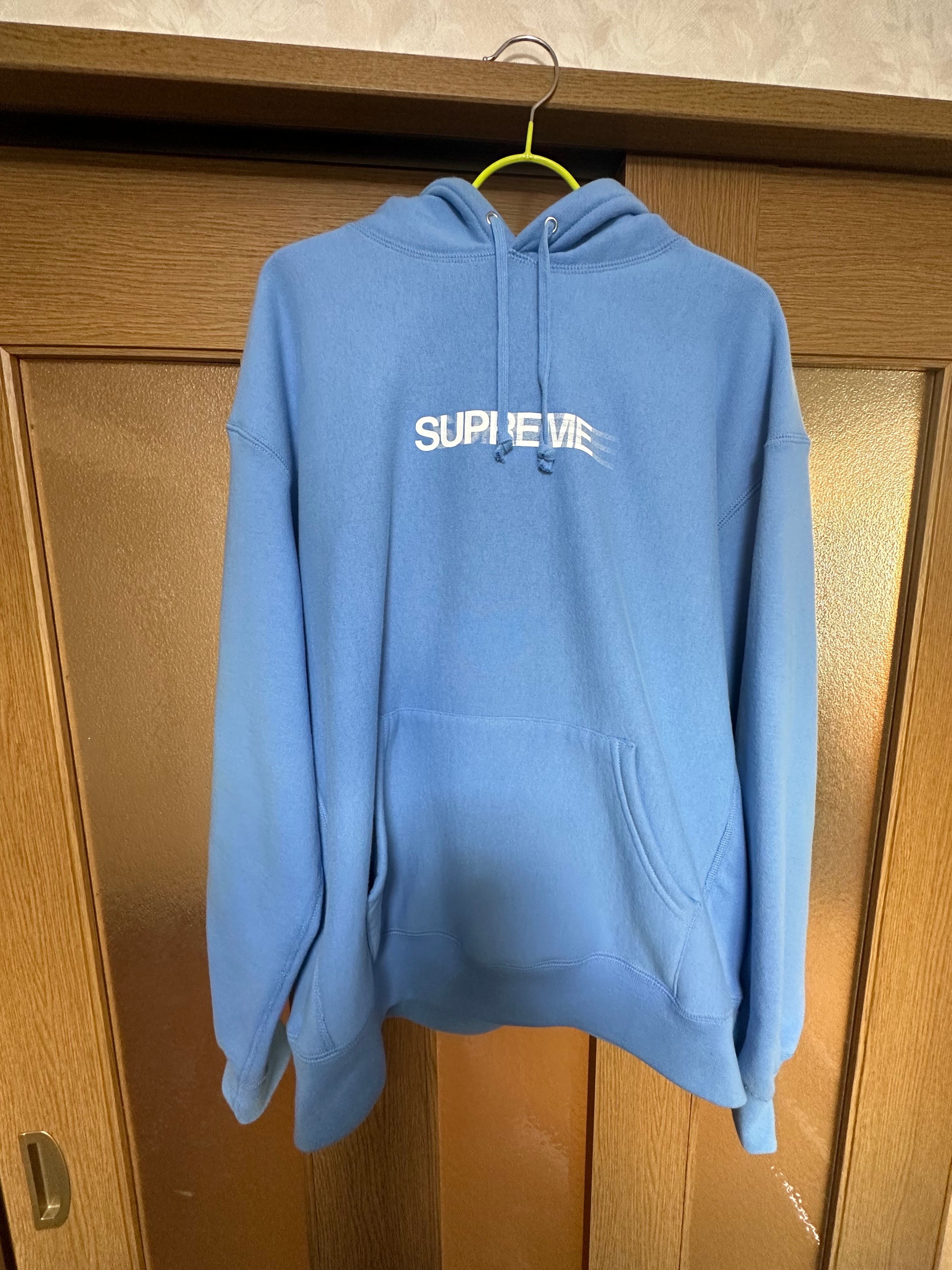 Supreme Motion Logo Hooded Sweatshirt "Light Blue" (23SS)