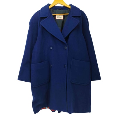 MADE IN ITALY 裏地総柄シルク100% カシミア混 ウールダブルブレストコート【1141706696117】