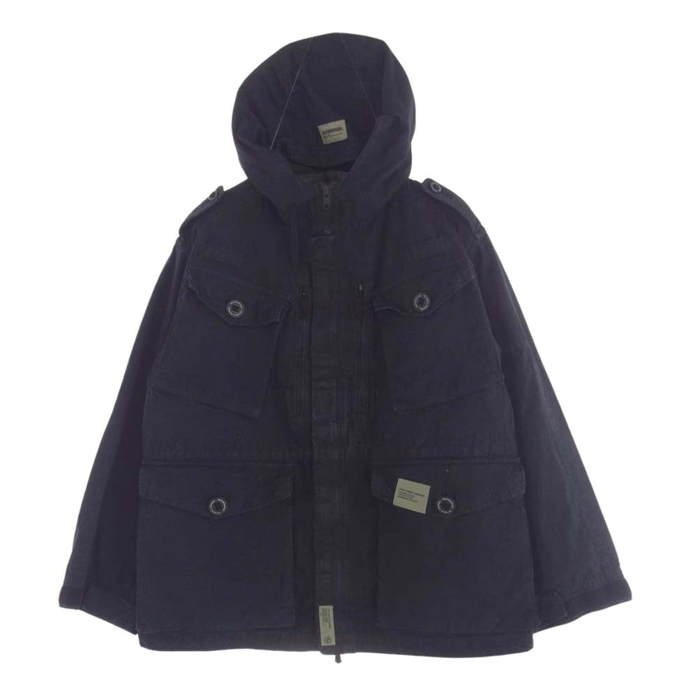 NEIGHBORHOOD ネイバーフッド ジャケット 242SPNH-JKM03 RIPSTOP SMOCK JACKET ミリタリー ジャケット フード付き ブラック系 S【美品】【中古】