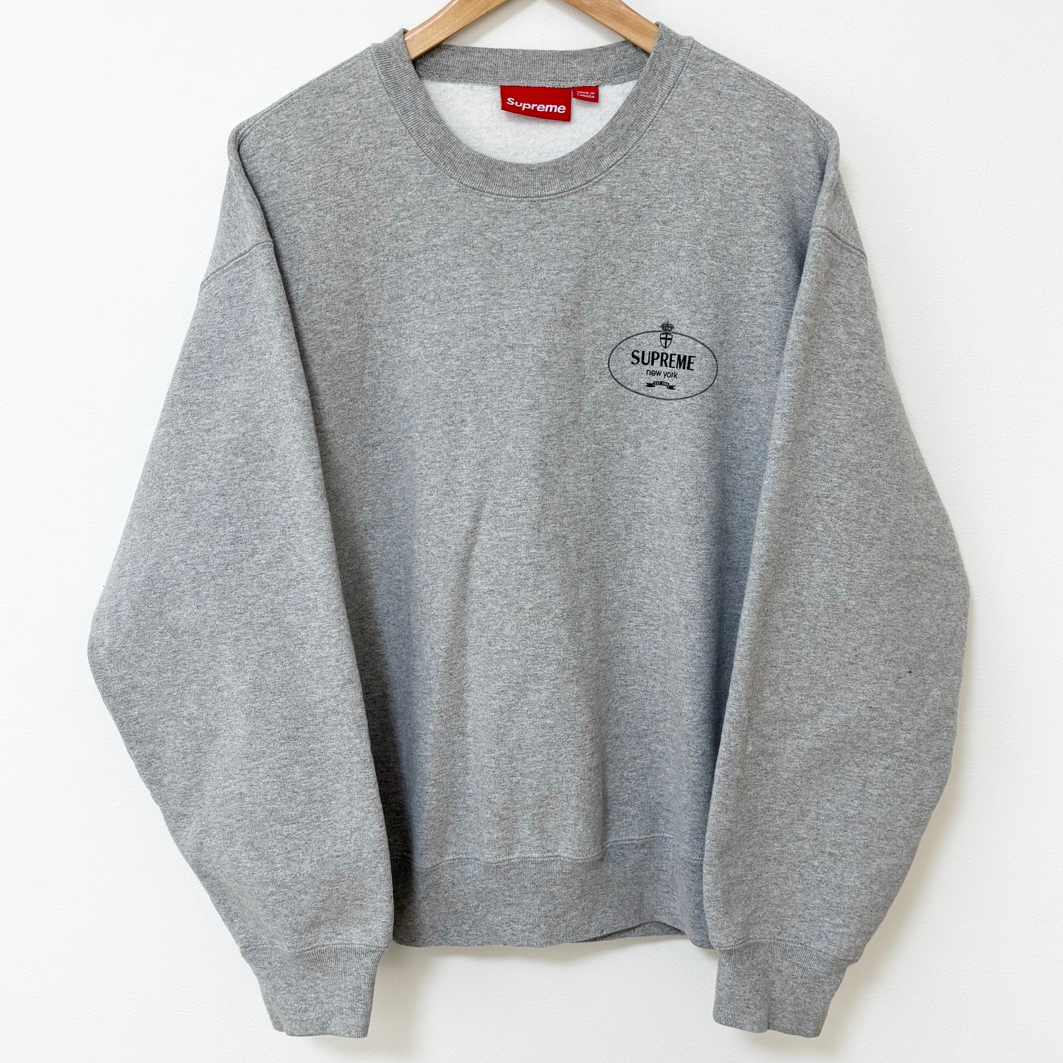 シュプリーム クレスト クルーネック "ヘザーグレー"