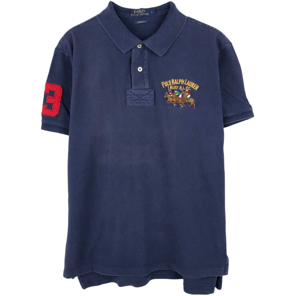 古着 ラルフローレン Ralph Lauren POLO RALPH LAUREN CUSTOM FIT トリプルポニー 半袖 ポロシャツ メンズL相当 フェード/eaa657923
