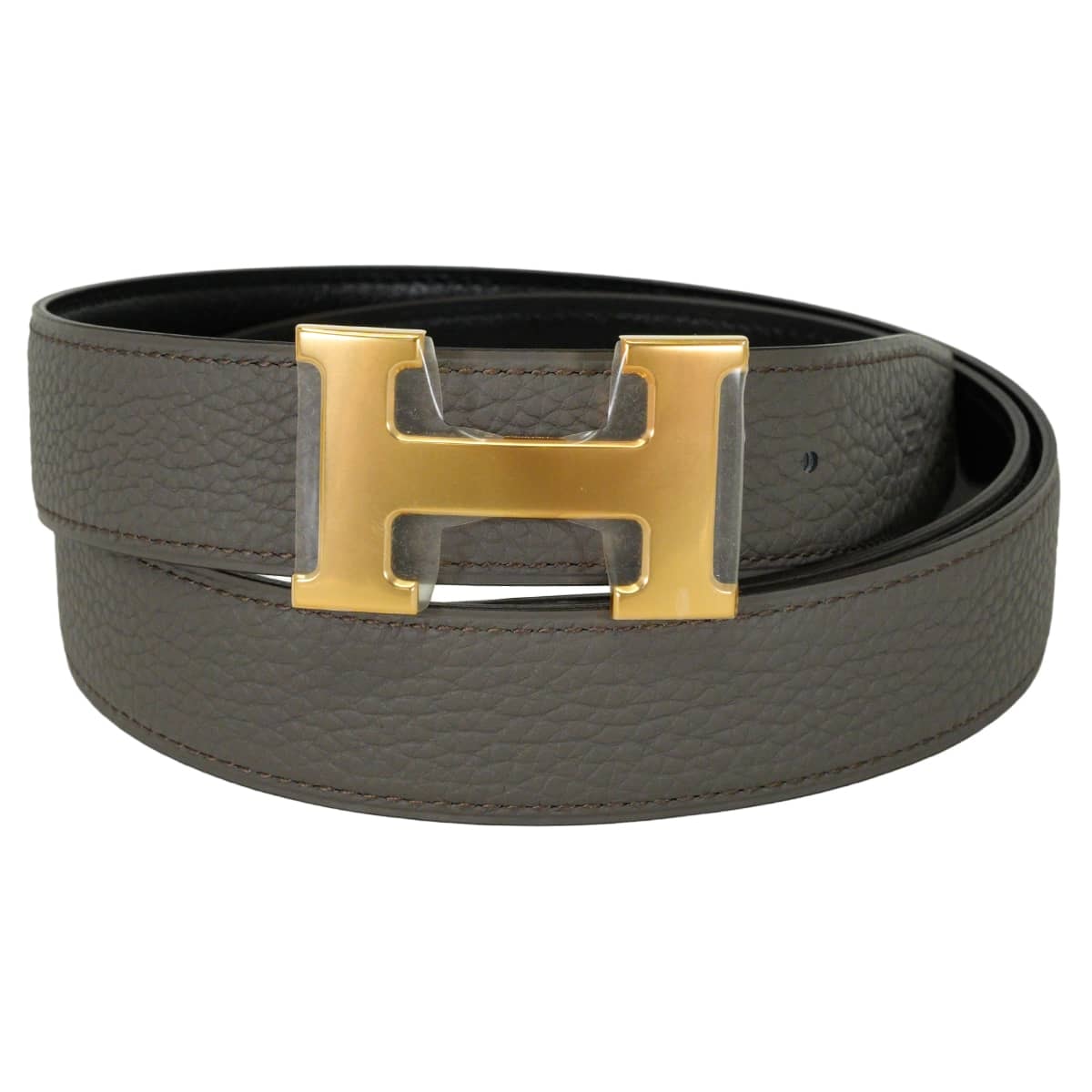 HERMES エルメス ベルト Hベルト コンスタンス 32 リバーシブル エタン/黒 (ブラック) トゴ/ボックスカーフ #95 ゴールド金具 K刻印 [紙袋・リボン付] 新品