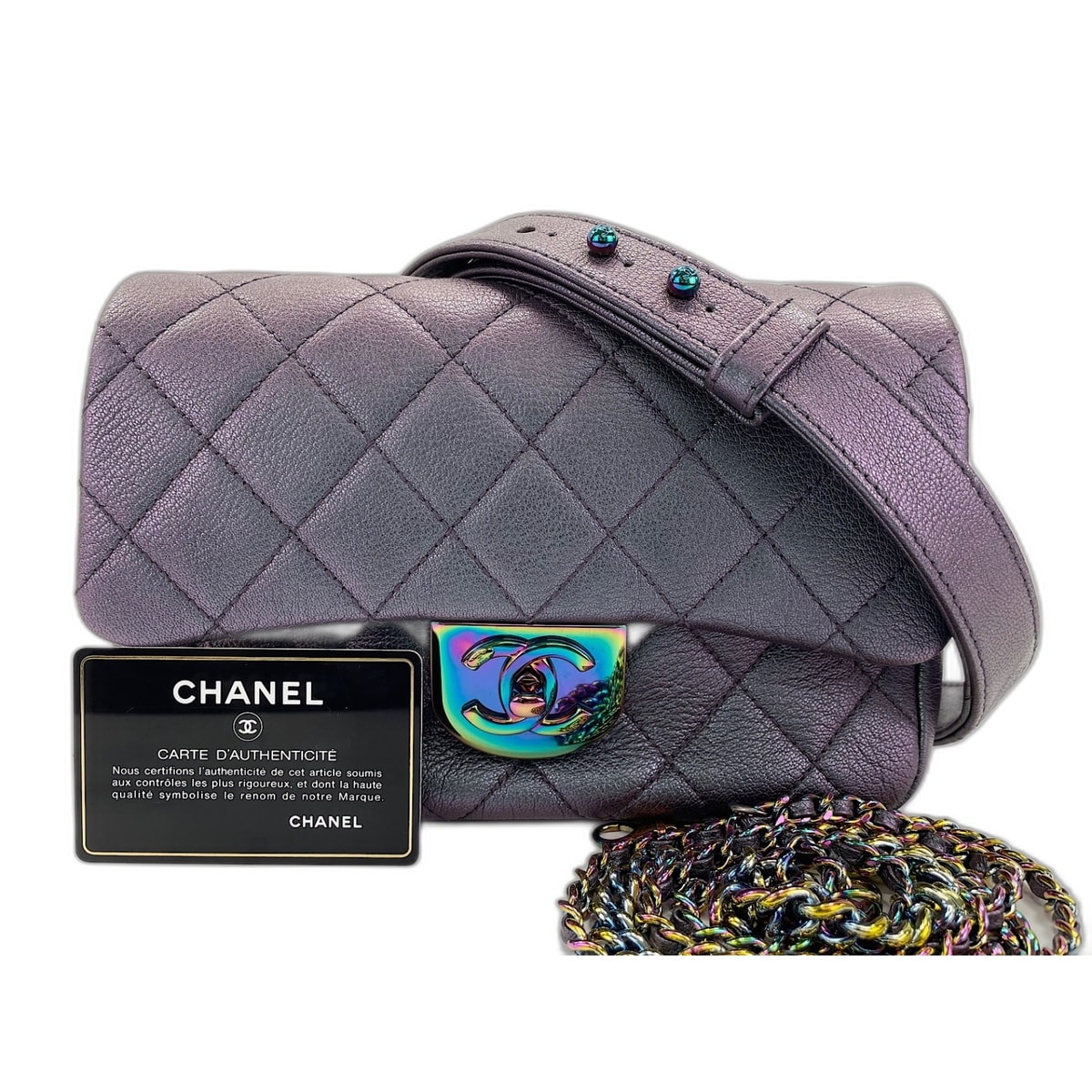 シャネル CHANEL レザー マトラッセ ショルダーバッグ【中古】