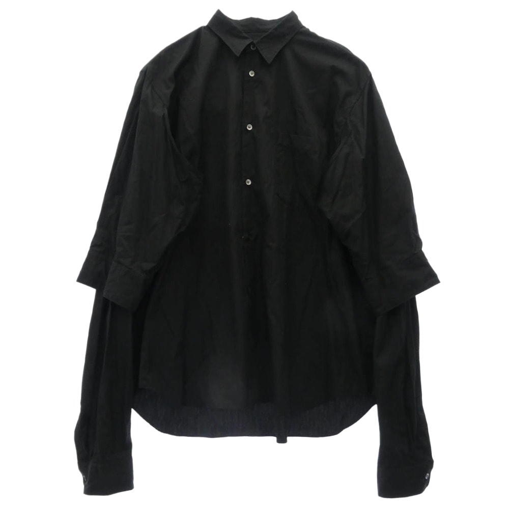 COMME des GARCONS HOMME PLUS コムデギャルソンオムプリュス 長袖シャツ PN-B021 AD2024 レイヤード マルチアーム 長袖 シャツ ブラック系 L【中古】
