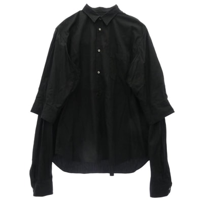 COMME des GARCONS HOMME PLUS コムデギャルソンオムプリュス 長袖シャツ PN-B021 AD2024 レイヤード マルチアーム 長袖 シャツ ブラック系 L【中古】