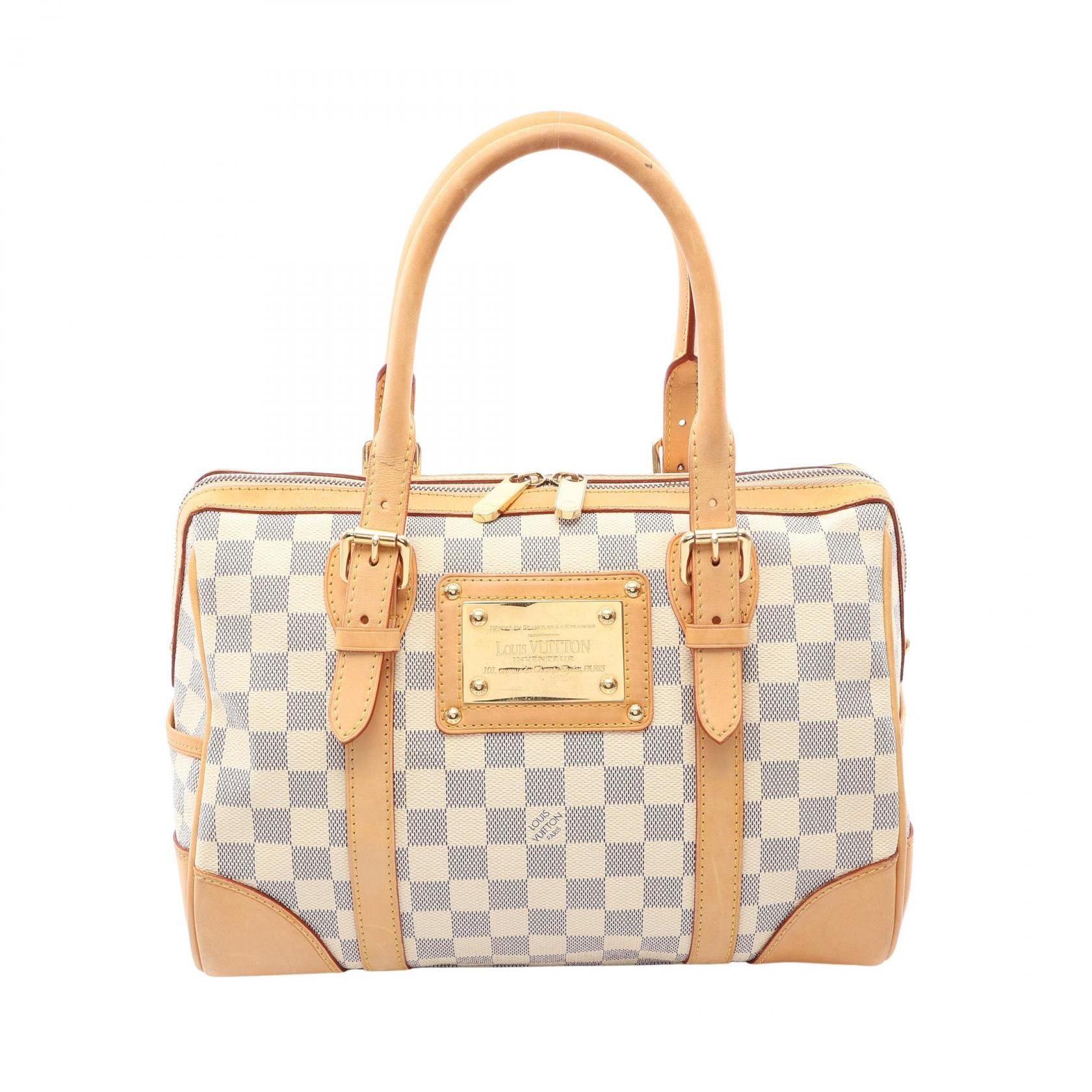 ルイ・ヴィトン LOUIS VUITTON バークレー ダミエアズール ハンドバッグ バッグ PVCコーティングキャンバス レザー レディース ホワイト系 N52001 【中古】