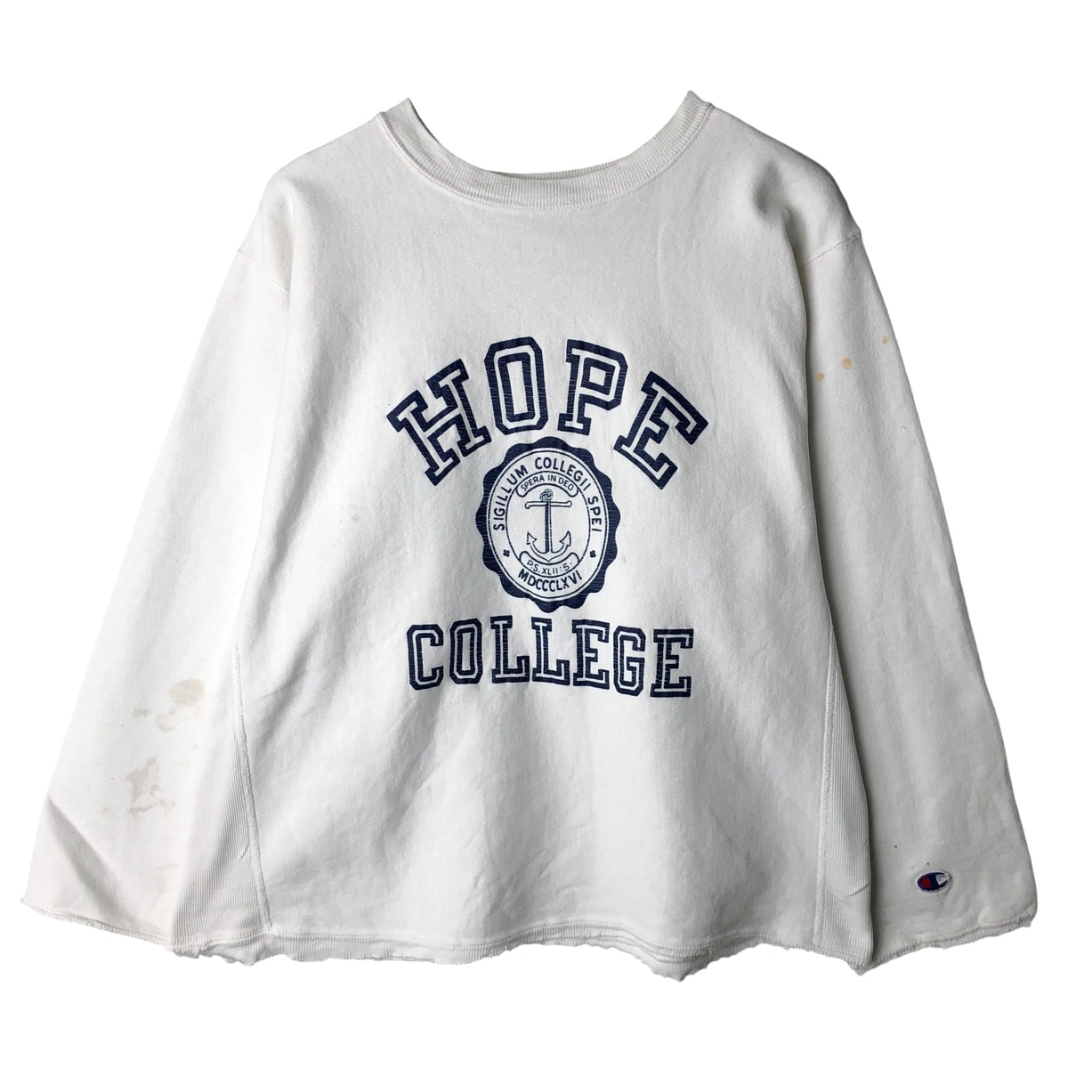 古着 90年代 チャンピオン Champion REVERSE WEAVE リバースウィーブ 刺繍タグ カットオフ 3連プリント カレッジスウェットシャツ トレーナー USA製 メンズL相当 ヴィンテージ/eaa605261