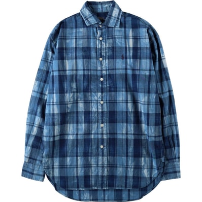 古着 ラルフローレン Ralph Lauren POLO RALPH LAUREN BOY FRIEND FIT 長袖 コットンチェックシャツ レディースS相当/eaa665655