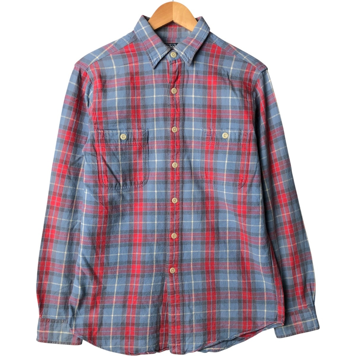 古着 ラルフローレン Ralph Lauren POLO by Ralph Lauren 長袖 フランネルチェックシャツ メンズM相当/eaa483061