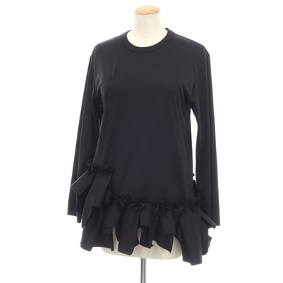 【中古】コムデギャルソン コムデギャルソン COMME des GARCONS COMME des GARCONS 2025年秋冬 ポリエステル クルーネック 長袖Tシャツ ブラック【サイズS】【レディース】