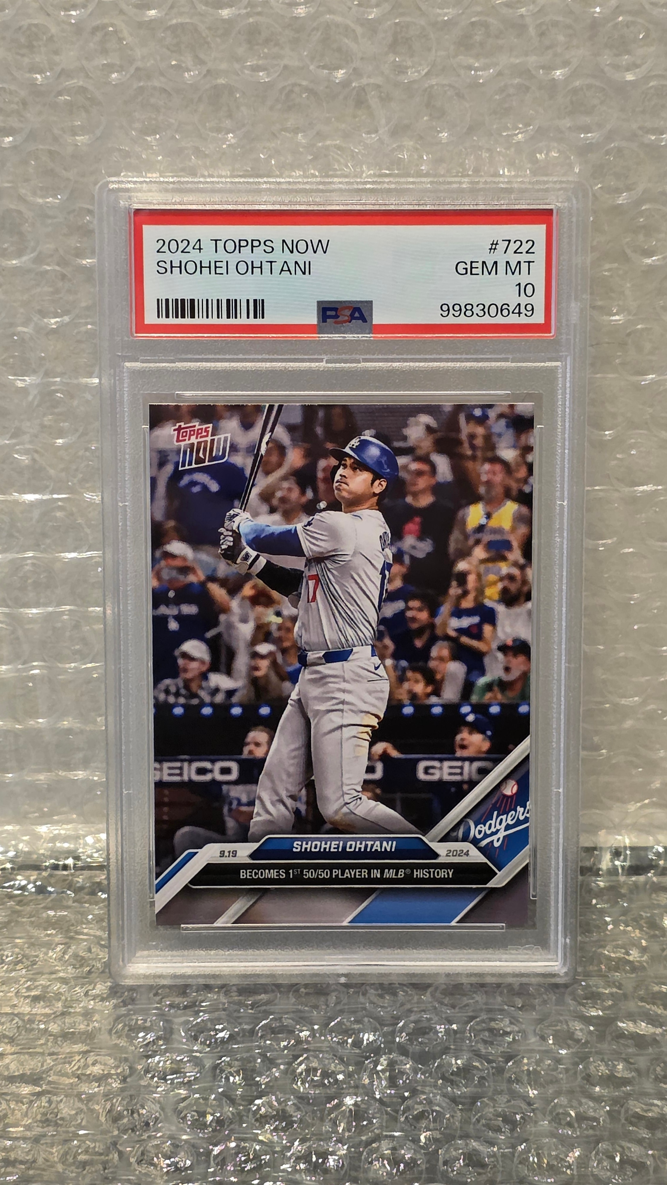 PSA10】大谷翔平 [722](2024 MLB トップスナウカード「50/50 Club 9/19