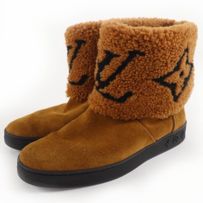 極美品 ルイヴィトン アンクルブーツ ブラウン レディース 36.5