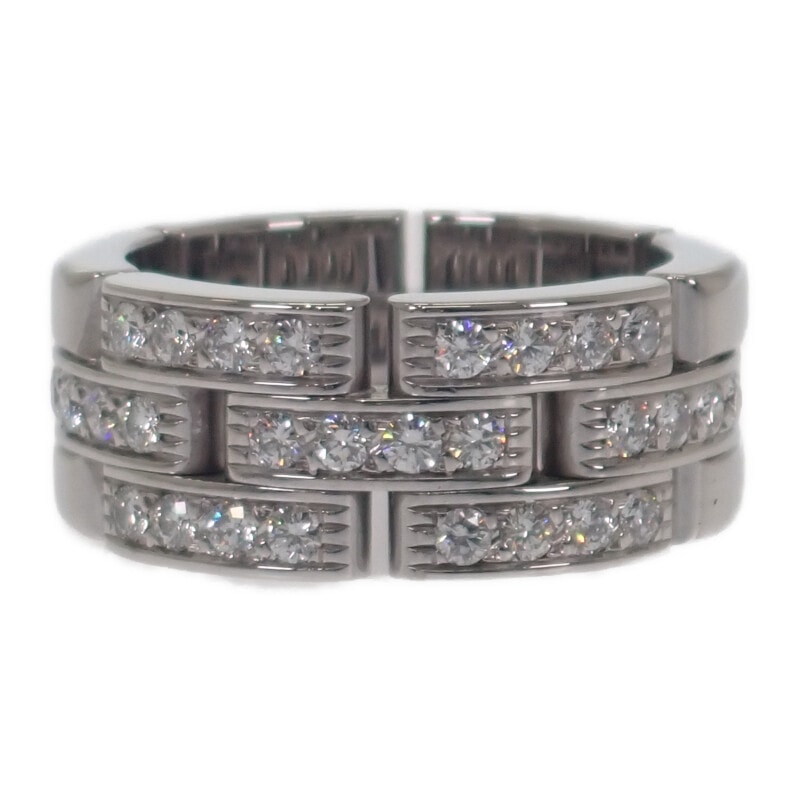 カルティエ CARTIER マイヨンパンテール 3連 10号 N4127250 リング K18ホワイトゴールド ダイヤモンド レディース メンズ【中古】【Aランク】