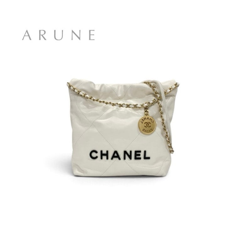 シャネル CHANEL シャネル22 バッグ ショルダーバッグ ホワイト ゴールド ミニ ハンドバッグ ココマーク ロゴ チェーン