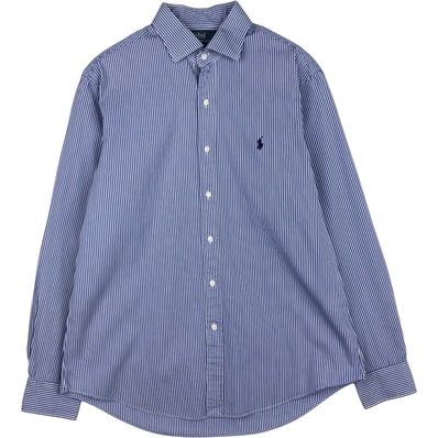 古着 ラルフローレン Ralph Lauren REGENT CUSTOM FIT 長袖 コットンストライプシャツ メンズL相当/eaa632578