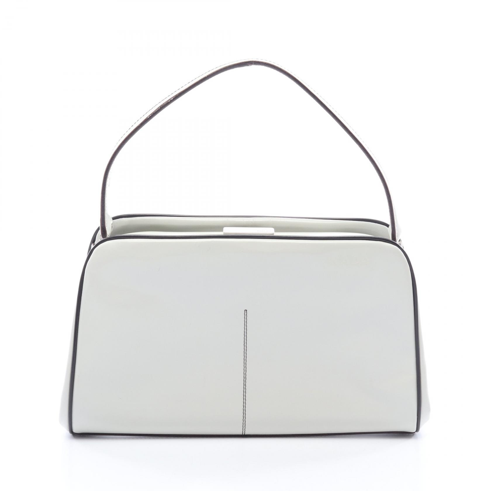 プラダ PRADA SPAZZOLATO CUCI ハンドバッグ バッグ レザー レディース ホワイト系 【中古】