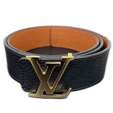 LOUIS VUITTON 美品 ルイヴィトン LV イニシャル 40MM リバーシブル ベルト M9151Q トリヨン レザー BC3263 2023年 ブラック #90/36 ABランク 中古 鑑定済