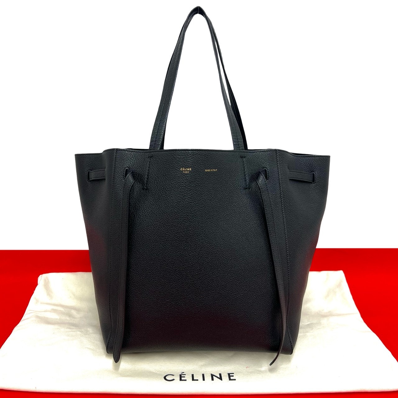 CELINE セリーヌ カバ ファントム スモール レザー トートバッグ ブラック
00997