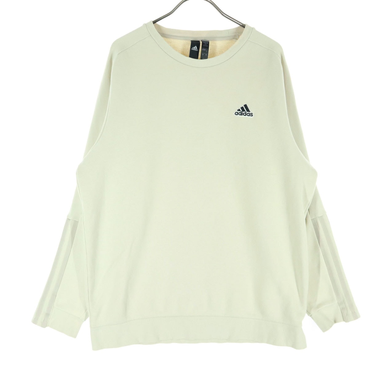 adidas アディダス 長袖 裏起毛 トレーナー M アイボリー