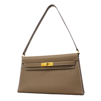 ★SALE【6fc3241】エルメス ショルダーバッグ ケリーエラン マダム エトゥープ ゴールド金具 B刻印【中古】レディース