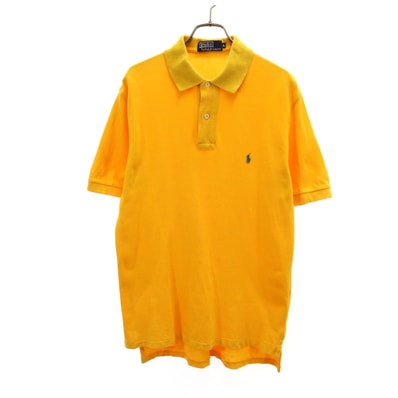 Polo by Ralph Lauren ポロバイラルフローレン 半袖 ポロシャツ L イエロー ナイガイ 鹿の子地
