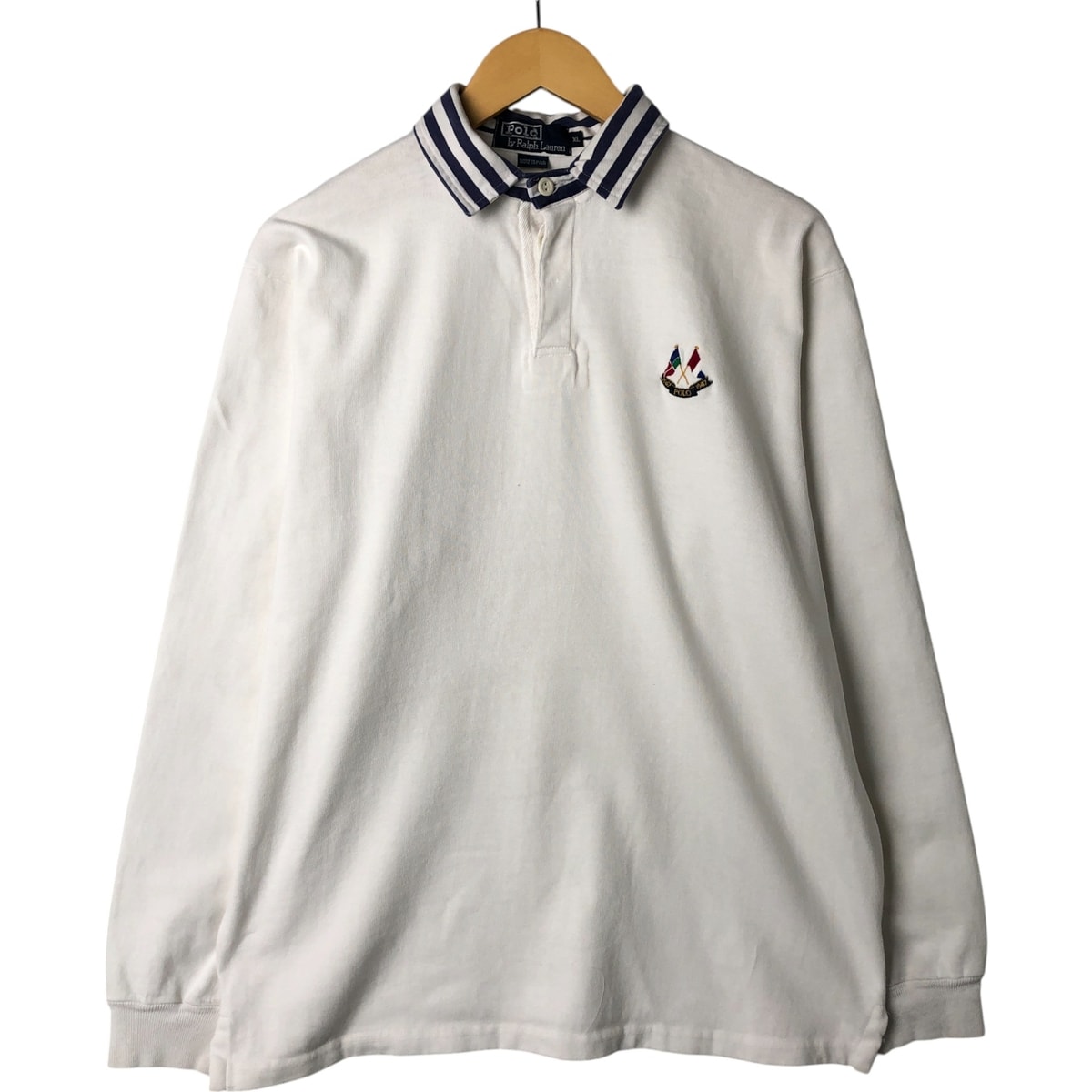 古着 90年代 ラルフローレン Ralph Lauren POLO by Ralph Lauren 長袖 ラガーシャツ USA製 メンズXL相当/eaa546001
