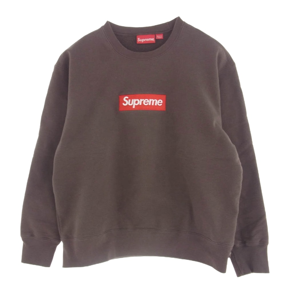 Supreme シュプリーム スウェット 22AW Box Logo Crewneck ボックスロゴ クルネック スウェットシャツ ブラウン系 S【中古】